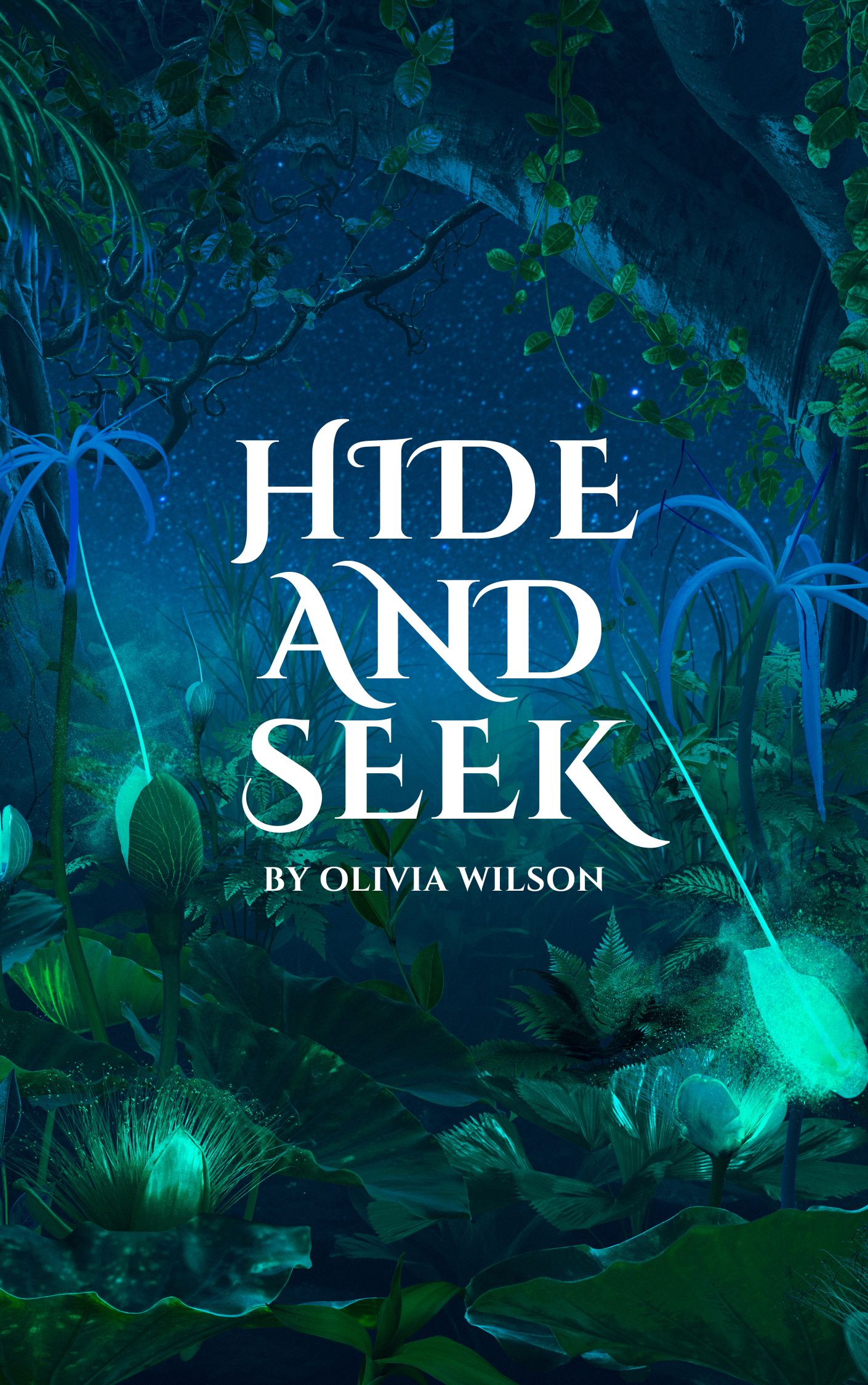 Hide and Seek by Olivia Wilson - A playful game of hide and seek, with children hiding behind trees and bushes in a sunny park